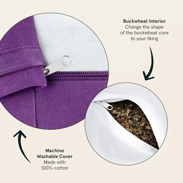 imageRetrospec Sedona Zafu Meditation Cushion Filled wBuckwheat Hulls  Yoga Pillow for Meditation Practices  Machine Washable 100 Cotton Cover ampamp Durable Carry Handle RoundMulberry