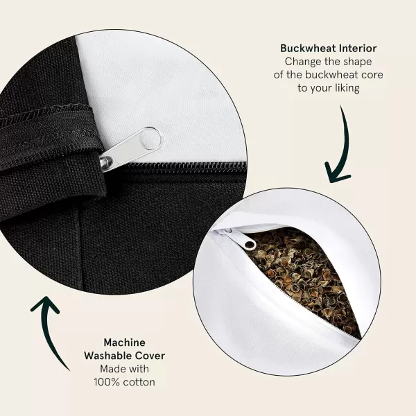imageRetrospec Sedona Zafu Meditation Cushion Filled wBuckwheat Hulls  Yoga Pillow for Meditation Practices  Machine Washable 100 Cotton Cover ampamp Durable Carry Handle RoundBlack