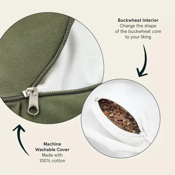 imageRetrospec Sedona Zafu Meditation Cushion Filled wBuckwheat Hulls  Yoga Pillow for Meditation Practices  Machine Washable 100 Cotton Cover ampamp Durable Carry Handle Crescent BlackBasil