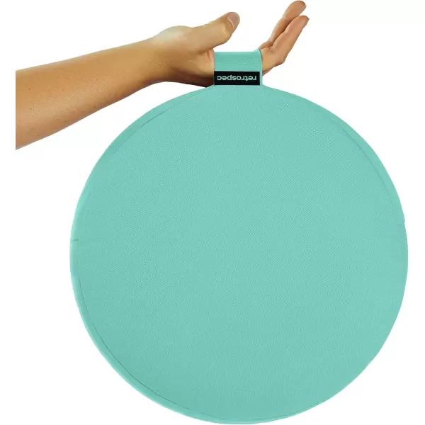 imageRetrospec Sedona Zafu Meditation Cushion Filled wBuckwheat Hulls  Yoga Pillow for Meditation Practices  Machine Washable 100 Cotton Cover ampamp Durable Carry Handle RoundSea Glass