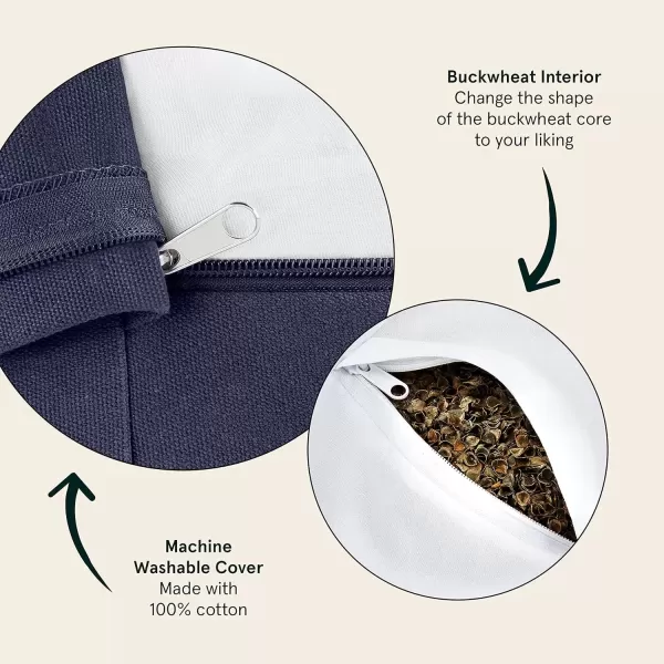imageRetrospec Sedona Zafu Meditation Cushion Filled wBuckwheat Hulls  Yoga Pillow for Meditation Practices  Machine Washable 100 Cotton Cover ampamp Durable Carry Handle RoundMidnight
