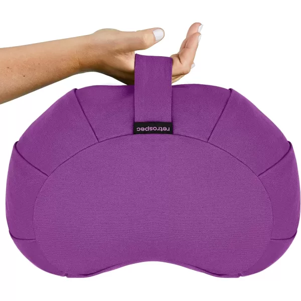 imageRetrospec Sedona Zafu Meditation Cushion Filled wBuckwheat Hulls  Yoga Pillow for Meditation Practices  Machine Washable 100 Cotton Cover ampamp Durable Carry Handle Crescent BlackMulberry