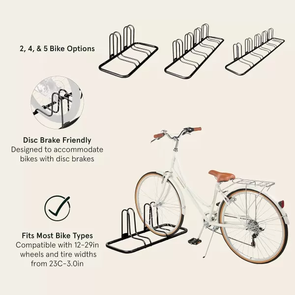 imageRetrospec Stash Rack 2 4 ampamp 5 Bike Floor Stand Bicycle Storage Organizer for Mountain Bike Road Bike Weather Resistant Fine Powder Steel Coating Fits Wheels up to 3quotBlack