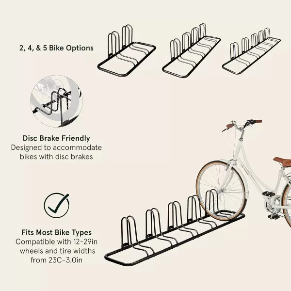 imageRetrospec Stash Rack 2 4 ampamp 5 Bike Floor Stand Bicycle Storage Organizer for Mountain Bike Road Bike Weather Resistant Fine Powder Steel Coating Fits Wheels up to 3quotBlack