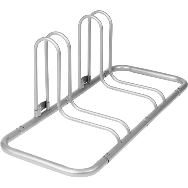 imageRetrospec Stash Rack 2 4 ampamp 5 Bike Floor Stand Bicycle Storage Organizer for Mountain Bike Road Bike Weather Resistant Fine Powder Steel Coating Fits Wheels up to 3quotGrey