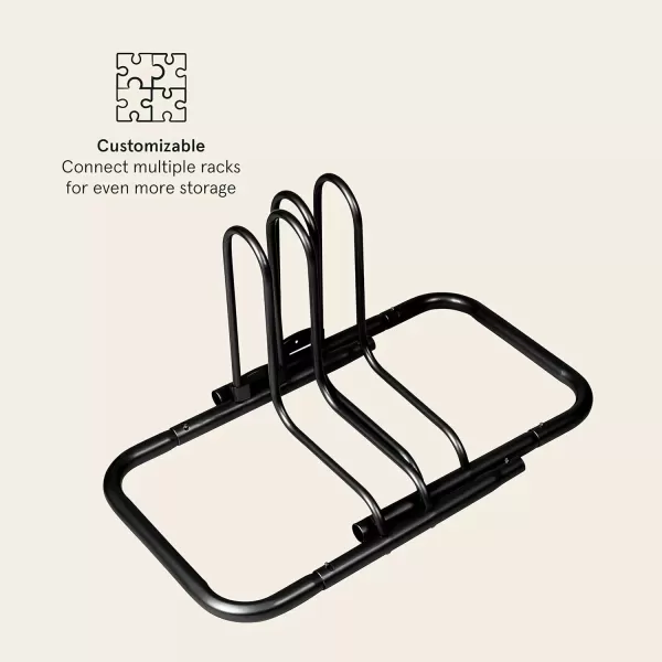 imageRetrospec Stash Rack 2 4 ampamp 5 Bike Floor Stand Bicycle Storage Organizer for Mountain Bike Road Bike Weather Resistant Fine Powder Steel Coating Fits Wheels up to 3quotBlack