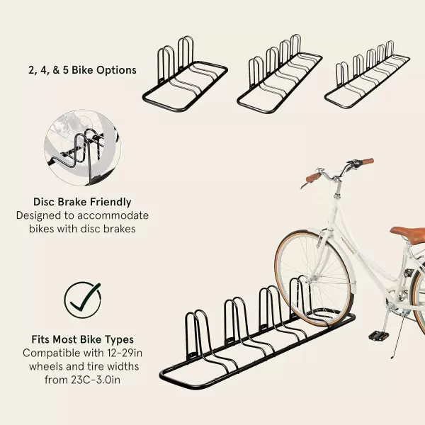 imageRetrospec Stash Rack 2 4 ampamp 5 Bike Floor Stand Bicycle Storage Organizer for Mountain Bike Road Bike Weather Resistant Fine Powder Steel Coating Fits Wheels up to 3quotBlack