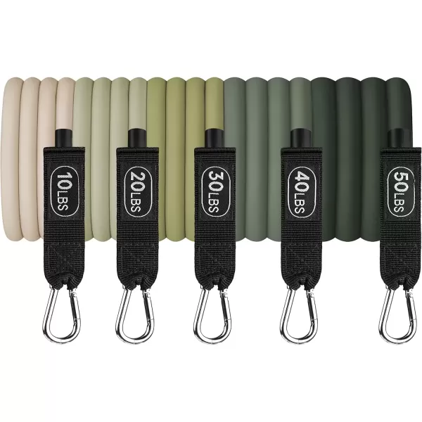 imageRetrospec Train Resistance Bands Set 5pc Workout Bands wHandles Door Anchor Carry Bag for Women ampamp MenCactus