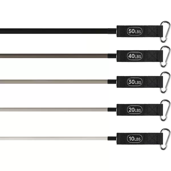 imageRetrospec Train Resistance Bands Set 5pc Workout Bands wHandles Door Anchor Carry Bag for Women ampamp MenCobblestone