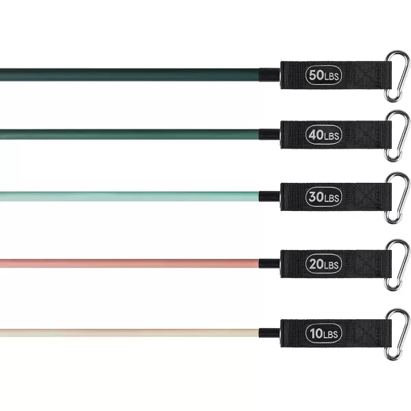 imageRetrospec Train Resistance Bands Set 5pc Workout Bands wHandles Door Anchor Carry Bag for Women ampamp MenSmoothie