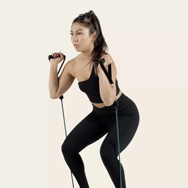 imageRetrospec Train Resistance Bands Set 5pc Workout Bands wHandles Door Anchor Carry Bag for Women ampamp MenUndertow