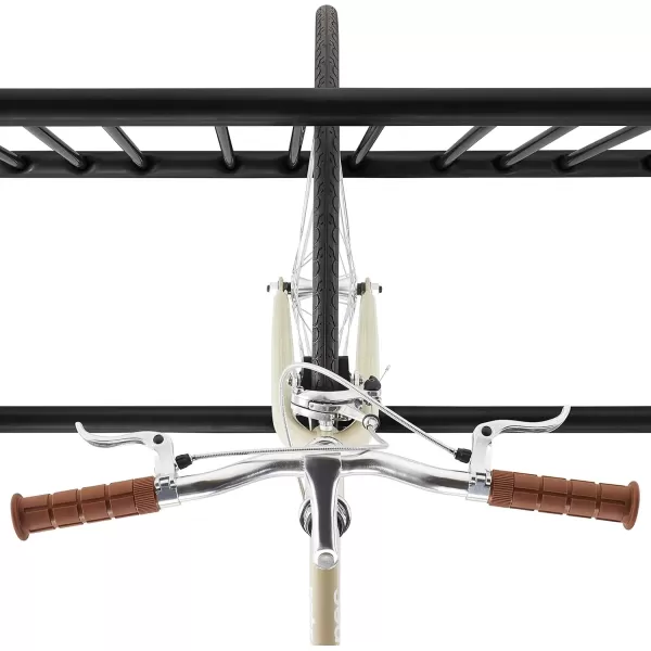 imageRetrospec Commercial Grid Bike Rack  Single ampamp Double Sided  Bicycle Storage Stand for Garages Stores Schools ampamp Universities Power Coated SteelBlack