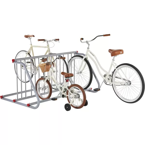 imageRetrospec Commercial Grid Bike Rack  Single ampamp Double Sided  Bicycle Storage Stand for Garages Stores Schools ampamp Universities Power Coated SteelSilver