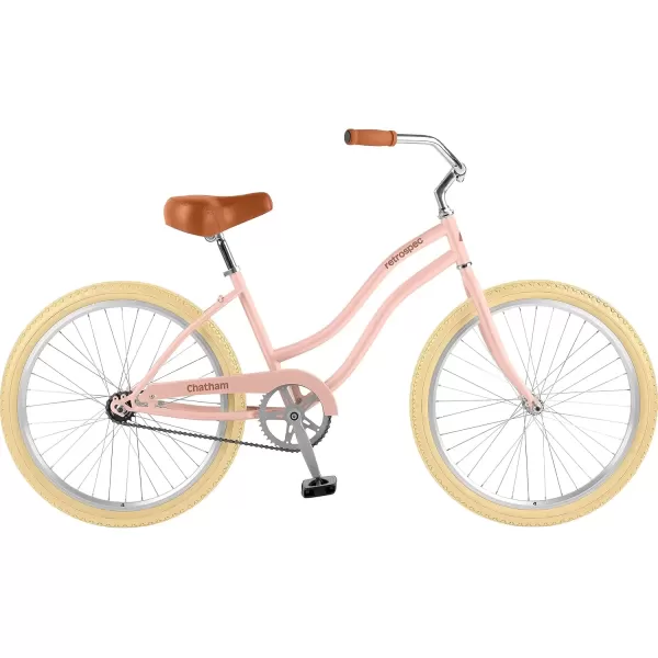 imageRetrospec Chatham 20 ampamp 24 Kids Beach Cruiser Bike 20 or 24inch Wheel Childrens Bicycle for 68 and 811 Year Old Girls and Boys with Coaster Brake Adjustable Seat and HandlebarsBlush