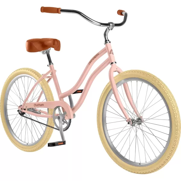 imageRetrospec Chatham 20 ampamp 24 Kids Beach Cruiser Bike 20 or 24inch Wheel Childrens Bicycle for 68 and 811 Year Old Girls and Boys with Coaster Brake Adjustable Seat and HandlebarsBlush