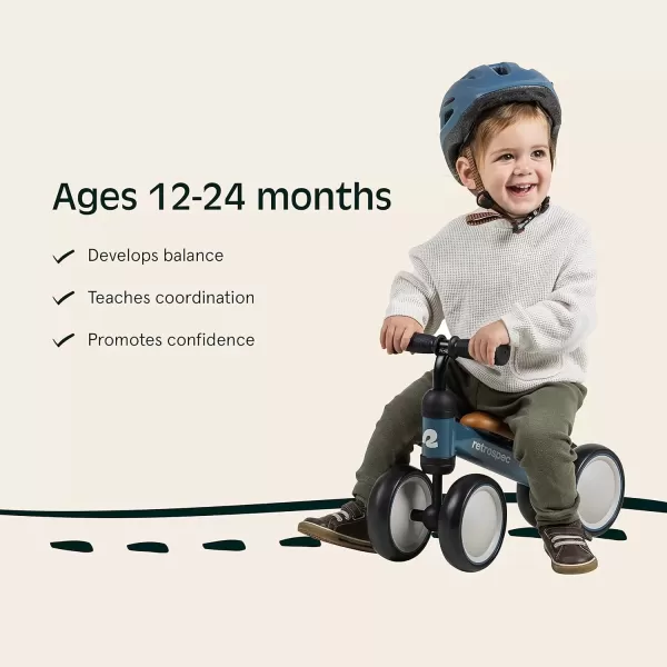imageRetrospec Cricket Baby Walker 4Wheel Balance Bike for Ages 1224 Months Toddlers  First Birthday Gift  Toddler Bicycle Toy for 1 Year Olds  Ride On Toys for Boys ampamp GirlsBlue Ridge