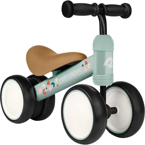 imageRetrospec Cricket Baby Walker 4Wheel Balance Bike for Ages 1224 Months Toddlers  First Birthday Gift  Toddler Bicycle Toy for 1 Year Olds  Ride On Toys for Boys ampamp GirlsMatcha Bloom