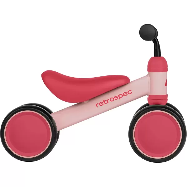 imageRetrospec Cricket Baby Walker 4Wheel Balance Bike for Ages 1224 Months Toddlers  First Birthday Gift  Toddler Bicycle Toy for 1 Year Olds  Ride On Toys for Boys ampamp GirlsBlush