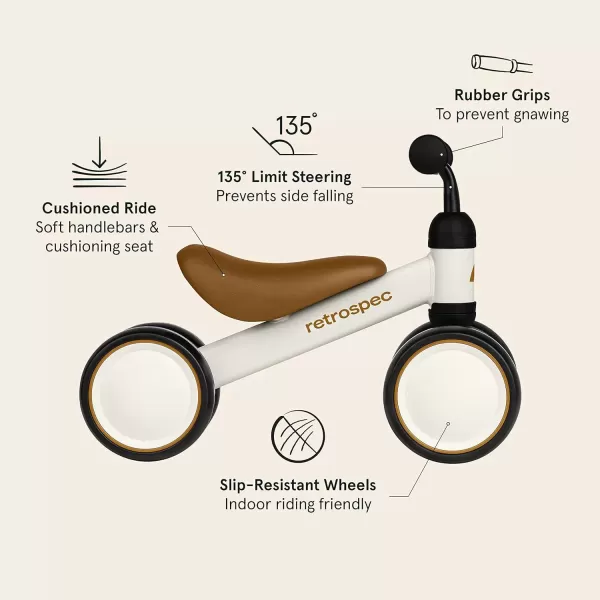 imageRetrospec Cricket Baby Walker 4Wheel Balance Bike for Ages 1224 Months Toddlers  First Birthday Gift  Toddler Bicycle Toy for 1 Year Olds  Ride On Toys for Boys ampamp GirlsEggshell