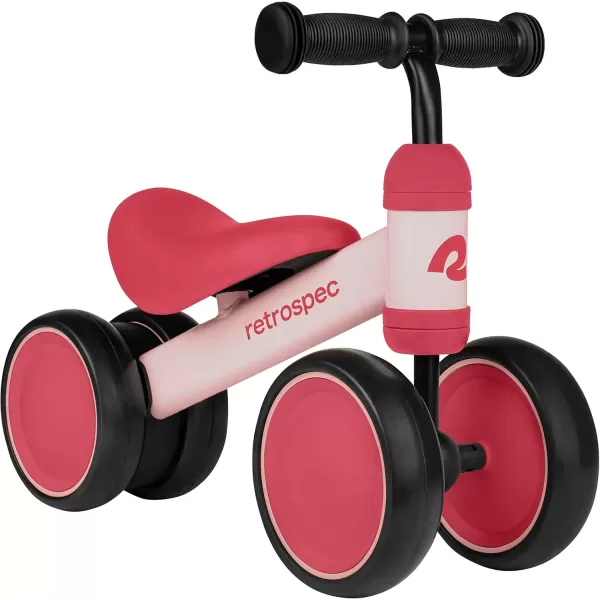 imageRetrospec Cricket Baby Walker 4Wheel Balance Bike for Ages 1224 Months Toddlers  First Birthday Gift  Toddler Bicycle Toy for 1 Year Olds  Ride On Toys for Boys ampamp GirlsBlush