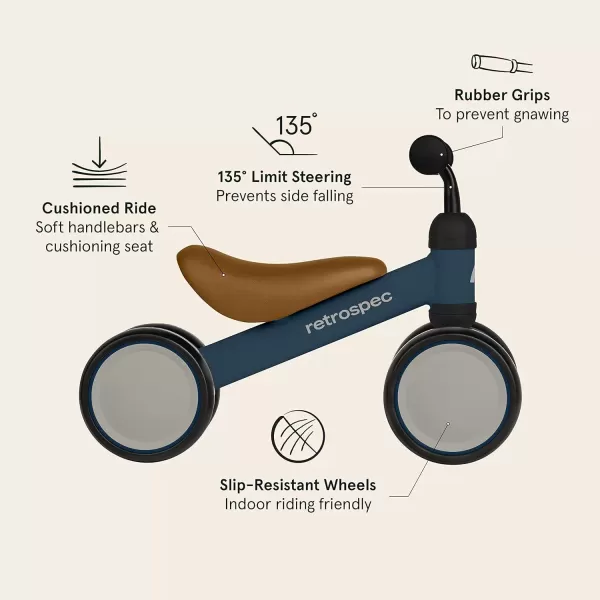 imageRetrospec Cricket Baby Walker 4Wheel Balance Bike for Ages 1224 Months Toddlers  First Birthday Gift  Toddler Bicycle Toy for 1 Year Olds  Ride On Toys for Boys ampamp GirlsBlack
