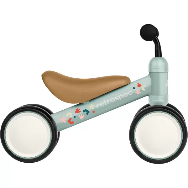 imageRetrospec Cricket Baby Walker 4Wheel Balance Bike for Ages 1224 Months Toddlers  First Birthday Gift  Toddler Bicycle Toy for 1 Year Olds  Ride On Toys for Boys ampamp GirlsMatcha Bloom