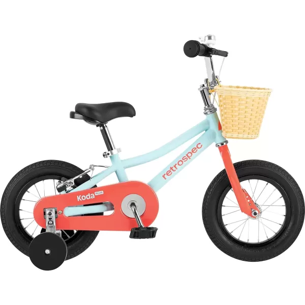 imageRetrospec Koda Plus Kids Bike for Boys ampamp Girls Ages 23 Years  12quot Childrens Bicycle Adjustable Seat ampamp Handlebars Removable Training Wheels Front Hand Brakes Rear Coaster Brake ampamp Safety BellStarfish