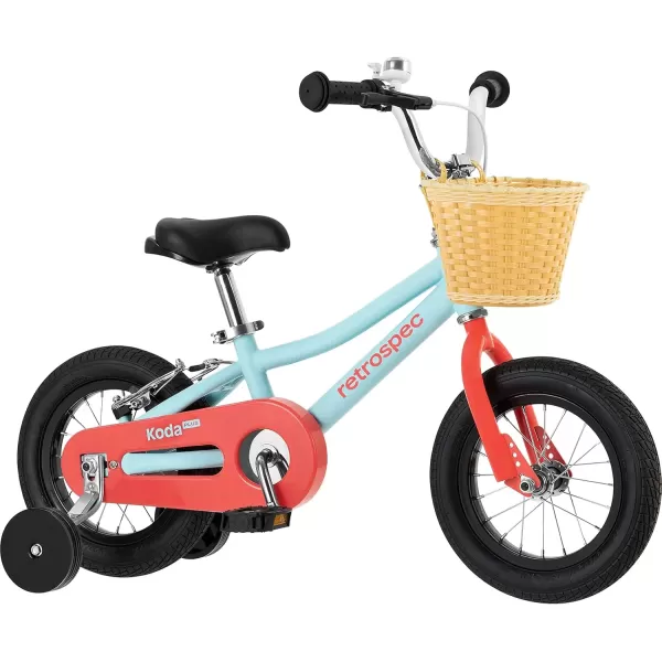 imageRetrospec Koda Plus Kids Bike for Boys ampamp Girls Ages 23 Years  12quot Childrens Bicycle Adjustable Seat ampamp Handlebars Removable Training Wheels Front Hand Brakes Rear Coaster Brake ampamp Safety BellStarfish