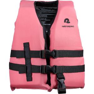 imageRetrospec Bobbin Life Vest for Kids Lightweight Durable Coast Guard Approved Life Vests for Kids Youth and Infants 3090 lbsPink Lemonade