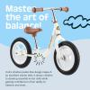 imageRetrospec Cub Toddler 12quot Balance Bike 18 Months  3 Years Old No Pedal Beginner Kids Bicycle for Girls ampamp Boys FlatFree Tires Adjustable Seat ampamp Durable FrameEggshell