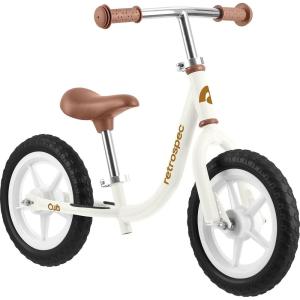 imageRetrospec Cub Toddler 12quot Balance Bike 18 Months  3 Years Old No Pedal Beginner Kids Bicycle for Girls ampamp Boys FlatFree Tires Adjustable Seat ampamp Durable FrameEggshell