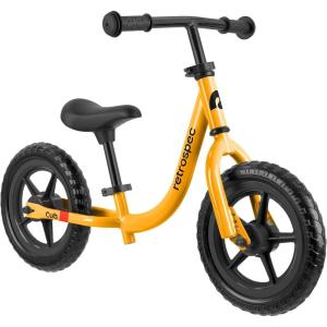 imageRetrospec Cub Toddler 12quot Balance Bike 18 Months  3 Years Old No Pedal Beginner Kids Bicycle for Girls ampamp Boys FlatFree Tires Adjustable Seat ampamp Durable FrameSaffron