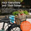 imageRetrospec EverythingBin HeavyDuty Steel eBike Rear Basket with WaterResistant Liner  Large Capacity Cargo Carrier for Electric Bikes 13x18x57No Liner