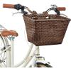 imageCane Woven Rectangular Toto Basket with Authentic Leather Straps and Brass BucklesDark Stain