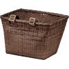 imageCane Woven Rectangular Toto Basket with Authentic Leather Straps and Brass BucklesDark Stain