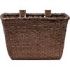 imageCane Woven Rectangular Toto Basket with Authentic Leather Straps and Brass BucklesDark Stain