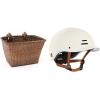 imageCane Woven Rectangular Toto Basket with Authentic Leather Straps and Brass BucklesDark Stain