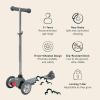 imageChipmunk Kids 3Wheeled Kick Scooter for Girls ampamp Boys Ages 3 Years  LeantoSteer Adjustable Height AntiSlip Deck Rear Foot BrakeSilver
