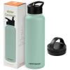 imageRetrospec Alder Insulated Water Bottle with Straw Lid ampamp Handle Cap  Stainless Steel Wide Mouth DoubleWall Vacuum Insulated Thermos  BPA Free Leakproof CanteenPistachio