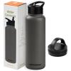 imageRetrospec Alder Insulated Water Bottle with Straw Lid ampamp Handle Cap  Stainless Steel Wide Mouth DoubleWall Vacuum Insulated Thermos  BPA Free Leakproof CanteenBasalt