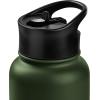 imageRetrospec Alder Insulated Water Bottle with Straw Lid ampamp Handle Cap  Stainless Steel Wide Mouth DoubleWall Vacuum Insulated Thermos  BPA Free Leakproof CanteenOlive Drab