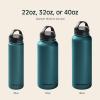 imageRetrospec Alder Insulated Water Bottle with Straw Lid ampamp Handle Cap  Stainless Steel Wide Mouth DoubleWall Vacuum Insulated Thermos  BPA Free Leakproof CanteenSuperior Blue
