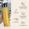 imageRetrospec Alder Insulated Water Bottle with Straw Lid ampamp Handle Cap  Stainless Steel Wide Mouth DoubleWall Vacuum Insulated Thermos  BPA Free Leakproof CanteenHoney