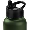 imageRetrospec Alder Insulated Water Bottle with Straw Lid ampamp Handle Cap  Stainless Steel Wide Mouth DoubleWall Vacuum Insulated Thermos  BPA Free Leakproof CanteenOlive Drab