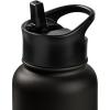 imageRetrospec Alder Insulated Water Bottle with Straw Lid ampamp Handle Cap  Stainless Steel Wide Mouth DoubleWall Vacuum Insulated Thermos  BPA Free Leakproof CanteenBlack