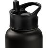 imageRetrospec Alder Insulated Water Bottle with Straw Lid ampamp Handle Cap  Stainless Steel Wide Mouth DoubleWall Vacuum Insulated Thermos  BPA Free Leakproof CanteenBlack