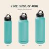 imageRetrospec Alder Insulated Water Bottle with Straw Lid ampamp Handle Cap  Stainless Steel Wide Mouth DoubleWall Vacuum Insulated Thermos  BPA Free Leakproof CanteenBlue Ridge