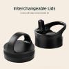 imageRetrospec Alder Insulated Water Bottle with Straw Lid ampamp Handle Cap  Stainless Steel Wide Mouth DoubleWall Vacuum Insulated Thermos  BPA Free Leakproof CanteenAbalone