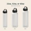 imageRetrospec Alder Insulated Water Bottle with Straw Lid ampamp Handle Cap  Stainless Steel Wide Mouth DoubleWall Vacuum Insulated Thermos  BPA Free Leakproof CanteenAbalone