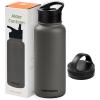 imageRetrospec Alder Insulated Water Bottle with Straw Lid ampamp Handle Cap  Stainless Steel Wide Mouth DoubleWall Vacuum Insulated Thermos  BPA Free Leakproof CanteenBasalt